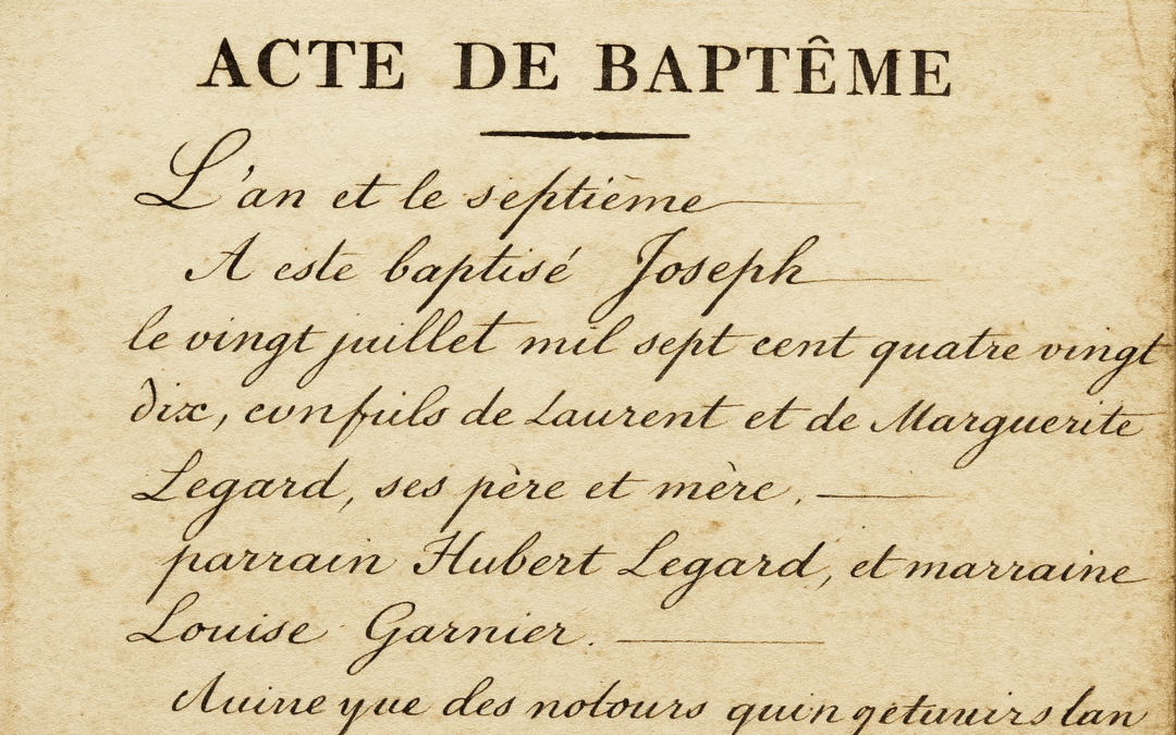 Acte de baptême et acte de naissance : différences, histoire et intérêt généalogique
