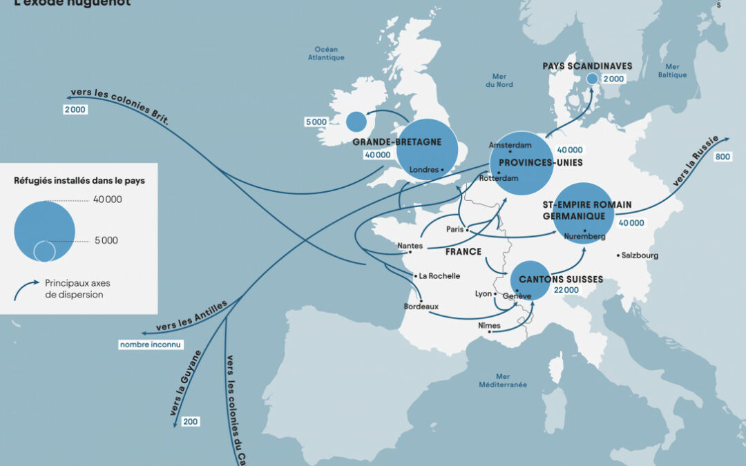 Les origines géographiques de huguenots